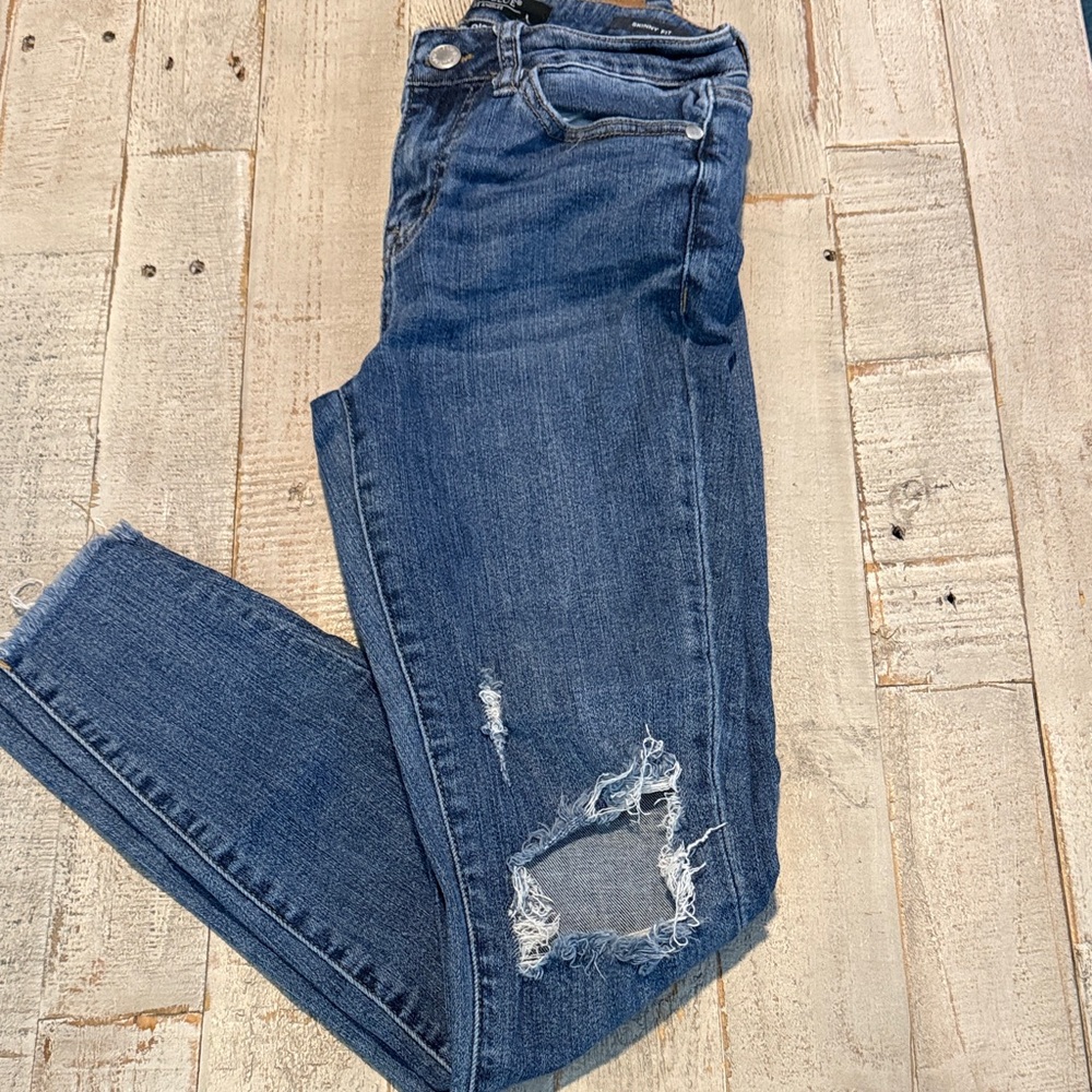 Judy Blue Dark Blue Distressed Skinny Jeans